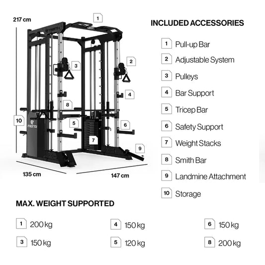 Maquina Smith Machine S8000 I Máquina de Musculación Multifunción