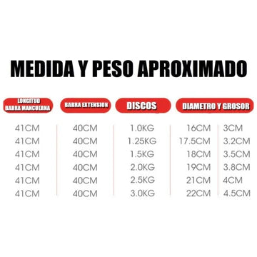 Juego De Mancuernas 2 En 1 Con Barra Ajustable