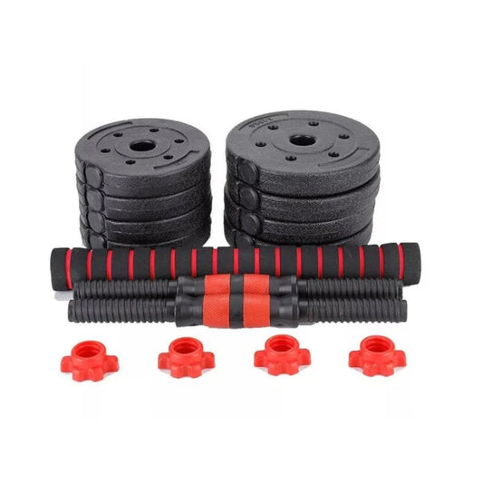 Juego De Mancuernas 2 En 1 Con Barra Ajustable