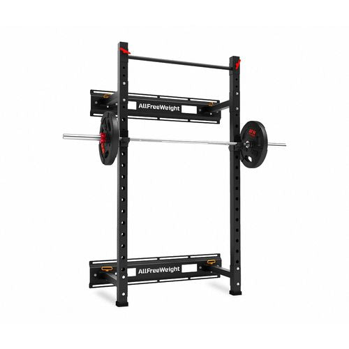Rack sentadillas abatible con barra de dominadas
