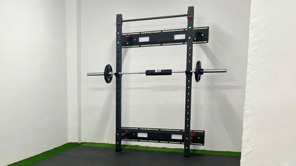 Rack sentadillas abatible con barra de dominadas