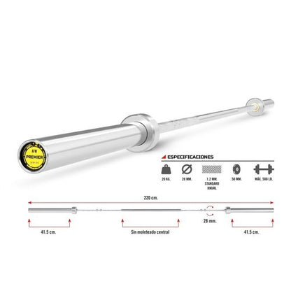 Barra Hard Chromed Premier 220 cm.