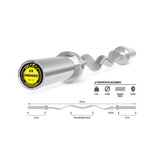 Barra Premier Chromed Curl Z 120 cm.