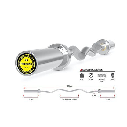 Barra Premier Chromed Curl Z 120 cm.