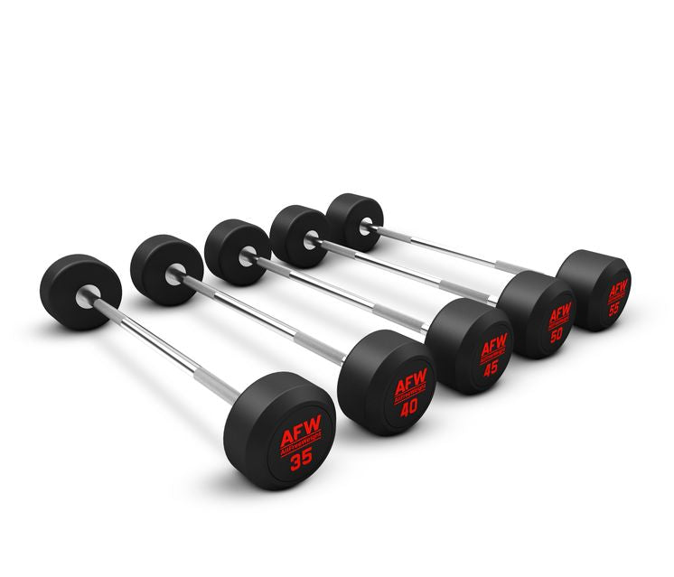 Kit 5 barras Rectas goma R plus de 35 a 55 kg.