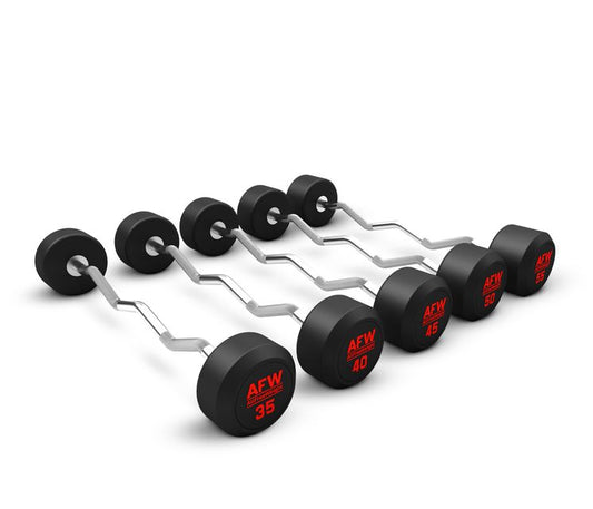 Kit 5 barras Z bíceps goma R plus de 35 a 55 kg.